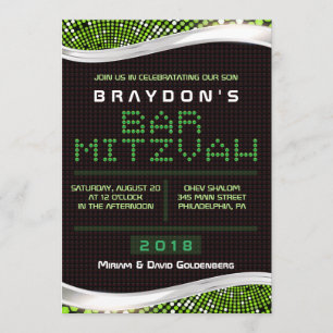 VIDEO GAMES Bar Bat Mitzvah Invitación