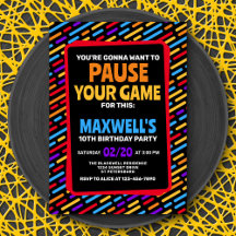 Video Pausar tu juego Invitación de cumpleaños