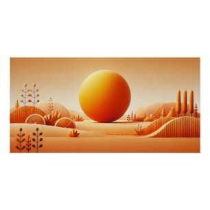 Vídeo Tangerine Glow - Poster de arte mural Minima