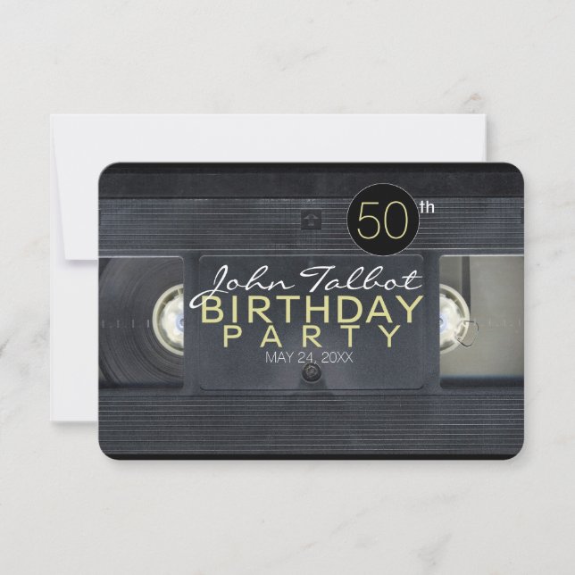 Videocinta 2 VHS 50 cumpleaños de invitación (Anverso)