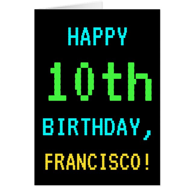 Videojuego divertido vintage/retro 10 años (Frente)