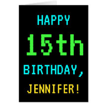 Videojuego divertido vintage/retro 15º cumpleaños