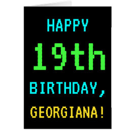 Videojuego divertido vintage/retro 19 cumpleaños