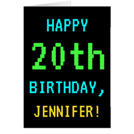 Videojuego divertido vintage/retro 20 cumpleaños