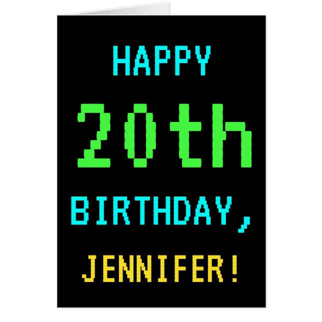 Videojuego divertido vintage/retro 20 cumpleaños (Frente)