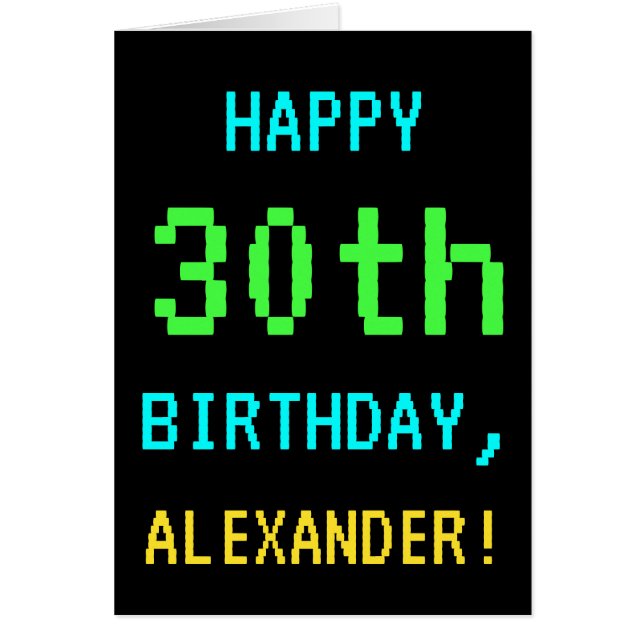 Videojuego divertido vintage/retro 30 cumpleaños (Frente)