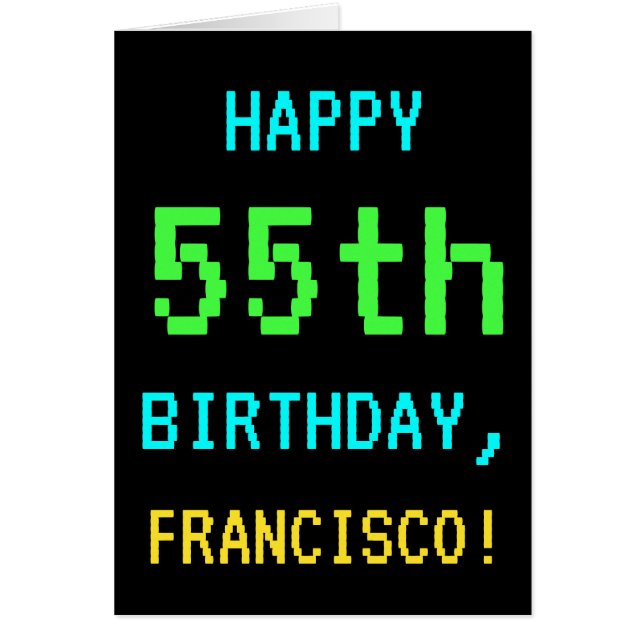 Videojuego divertido vintage/retro 55º cumpleaños (Frente)
