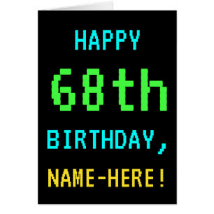Videojuego divertido vintage/retro 68 cumpleaños
