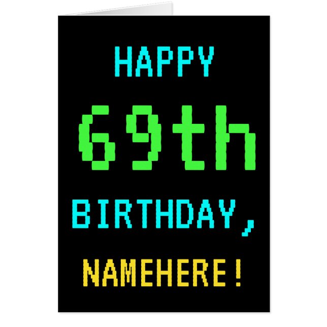 Videojuego divertido vintage/retro Mira 69º cumple (Frente)