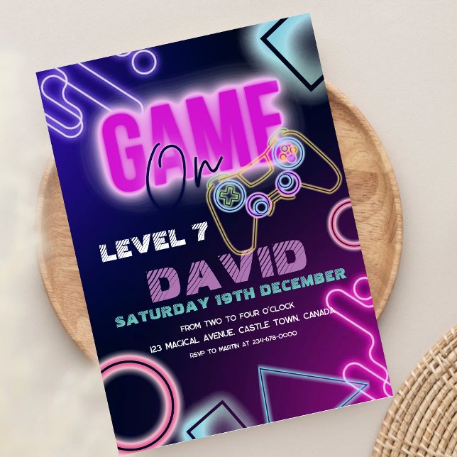 Videojuego en la invitación de cumpleaños | Nivel  (Subido por el creador)