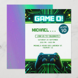 Videojuego Niños verdes Invitación a la fiesta de