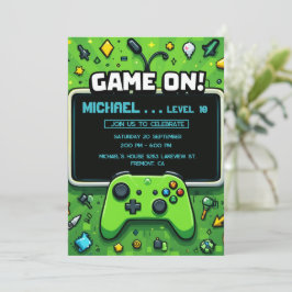 Videojuego Niños verdes Invitación a la fiesta de