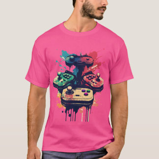 Videojuego retro nostálgico Joysticks camiseta y S