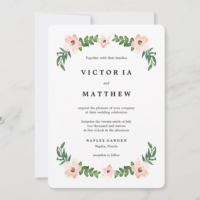 Vides románticas que casan la invitación (Anverso)