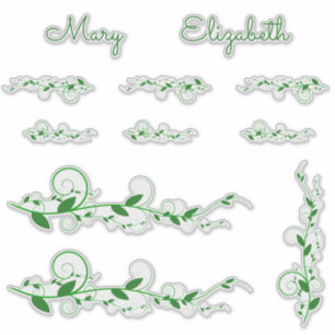 Vides verdes de Swirly y pegatinas conocidos