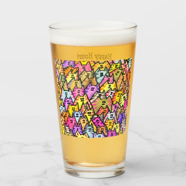 Vidrio 021 - GATOS - hora feliz (Anverso (lleno))