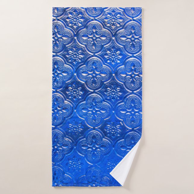 Vidrio azul con patrón, vidrio, abstracto,  (Toalla de baño)