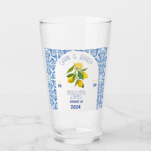 Vidrio Boda de Portugal Baldosas azules y lémone