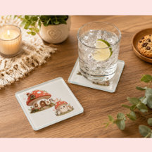 Casa de Hongos Adorable Posavasos | Encantador Cot
