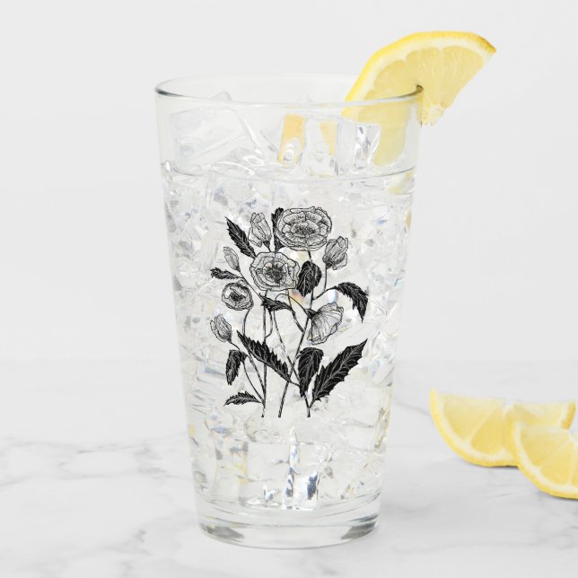 Vidrio con amapola (Reverso (hielo))
