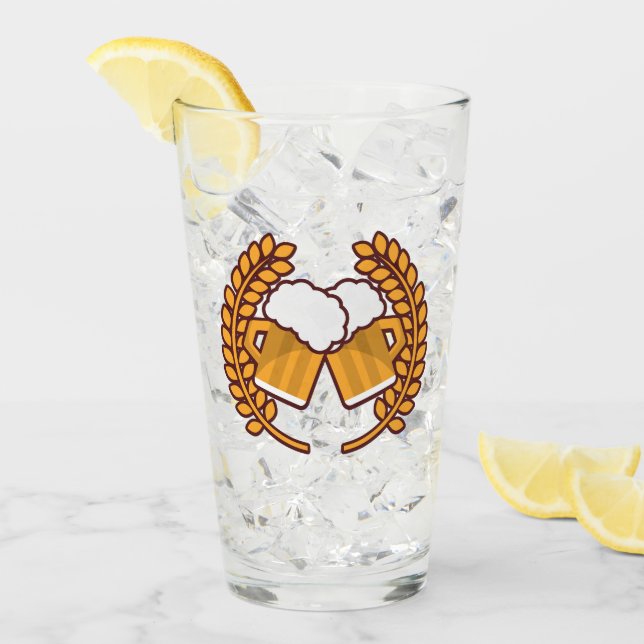 Vidrio con logotipo de cerveza personalizado (Anverso (hielo))