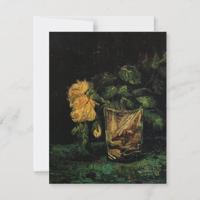 Vidrio con Rosas por Vincent van Gogh (Anverso)