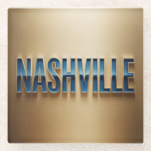 Vidrio Conjunto de posavasos Nashville Blue Gold