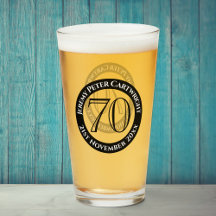 Vidrio de celebración de cumpleaños 70