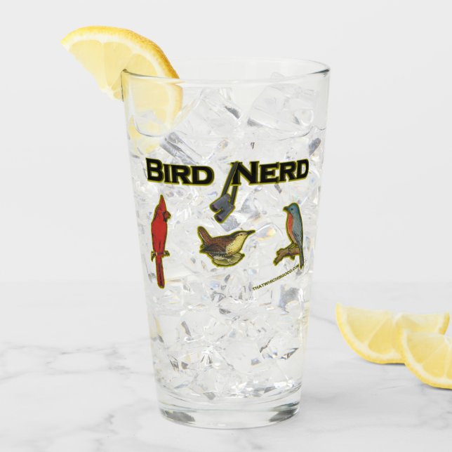 Vidrio de cerveza Bird Nerd Fun (Anverso (hielo))