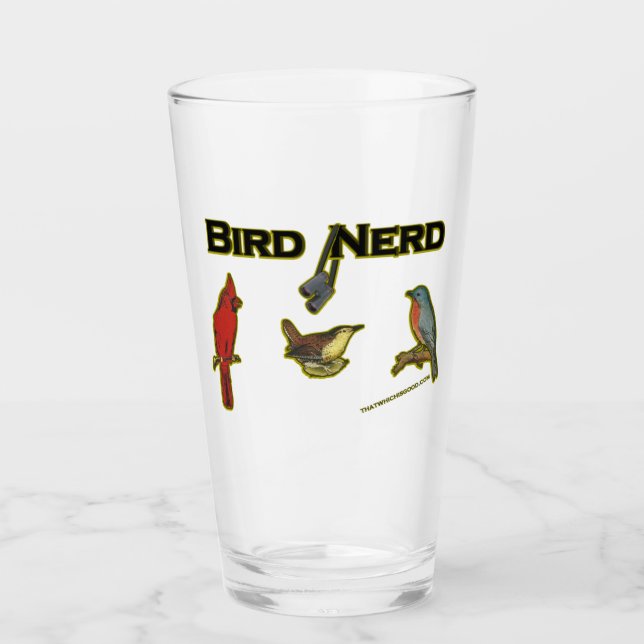 Vidrio de cerveza Bird Nerd Fun (Anverso)