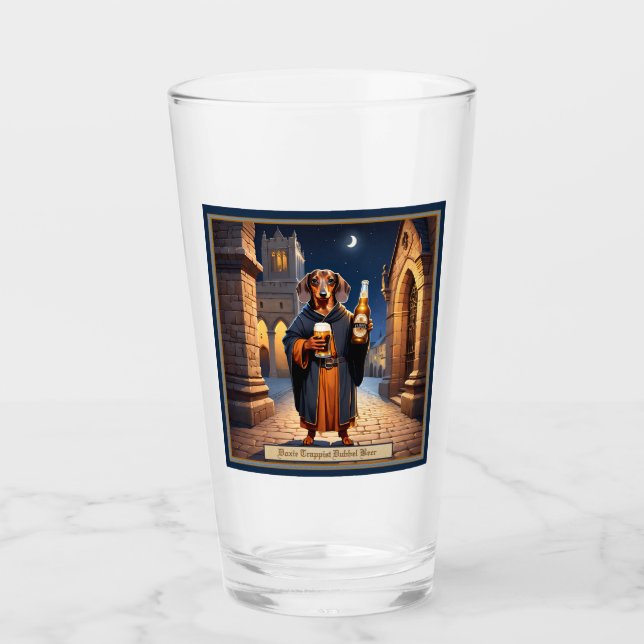 Vidrio de cerveza Dachshund Doxie Trappist (Anverso)