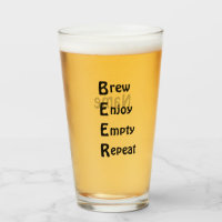 Vidrio de cerveza de 16 oz (onza) - "B-E-E-R"