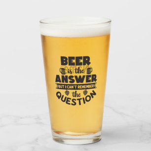 Vidrio de cerveza de 16 oz (onza) - "Respuesta de 