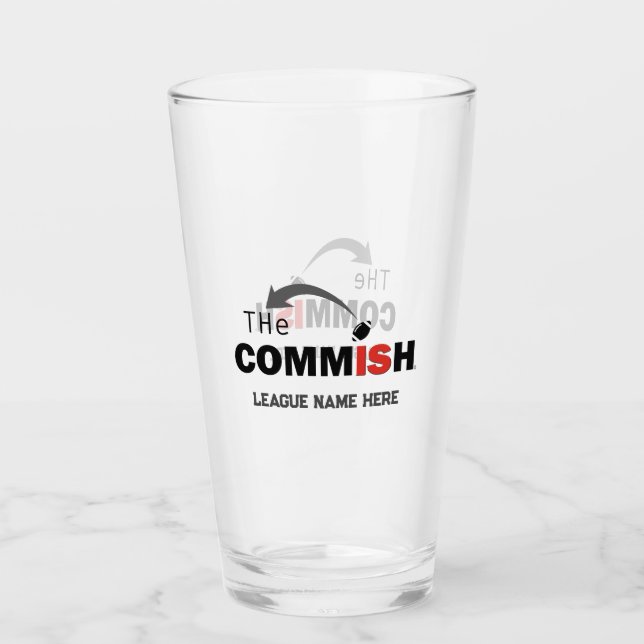 Vidrio de cerveza de 16 oz Personalizado de la Com (Anverso)