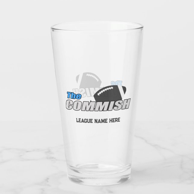 Vidrio de cerveza de 16 oz Personalizado de la Com (Reverso)