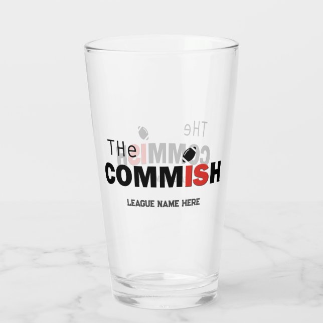 Vidrio de cerveza de 16 oz Personalizado de la Com (Reverso)