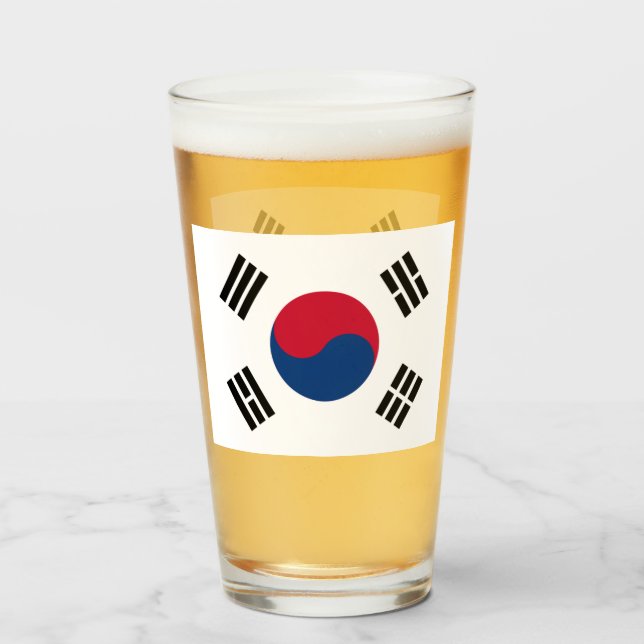 VIDRIO DE CERVEZA DE COREA DEL SUR  (Anverso (lleno))
