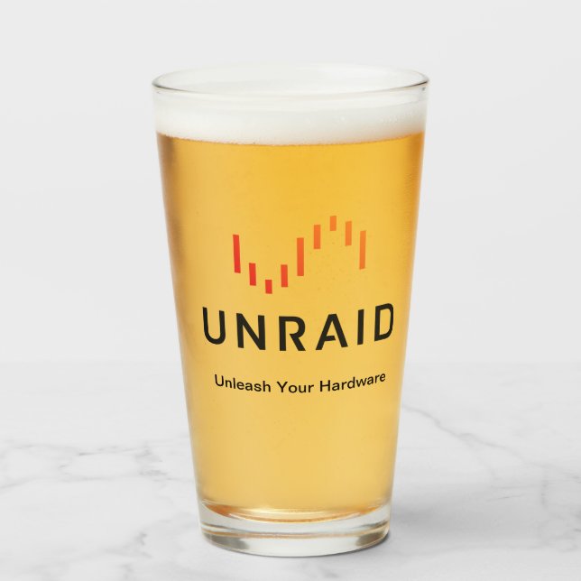 Vidrio de cerveza de Unraid (Anverso (lleno))