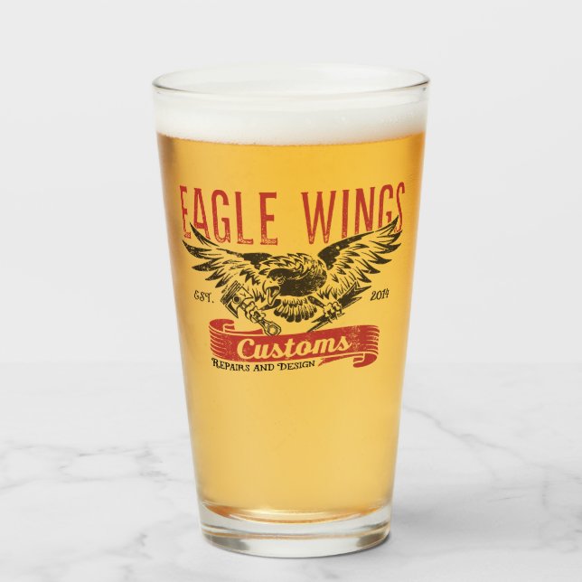 Vidrio de Cerveza Eagle Wings (Anverso (lleno))