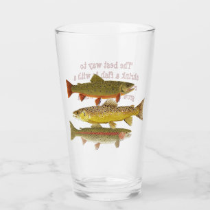 Vidrio de cerveza humorístico con trucha