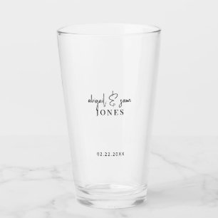 Vidrio de cerveza personalizado boda