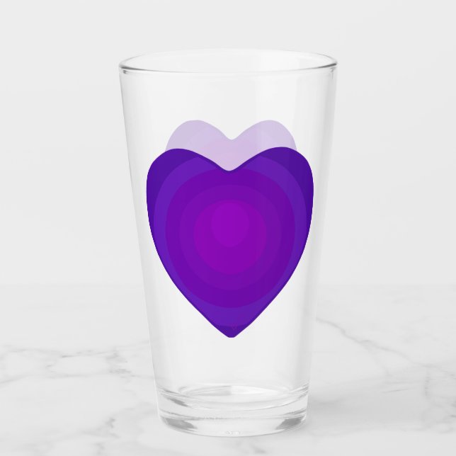 Vidrio de corazón morado (Anverso)
