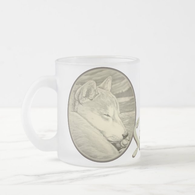 Vidrio de CupShiba Inu del café de la taza de (Izquierda)