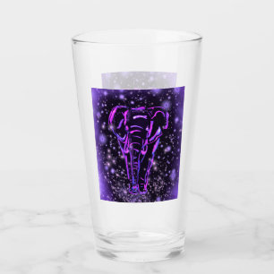 Vidrio de Elefante en Noche Estrellada Rosa Purpúr
