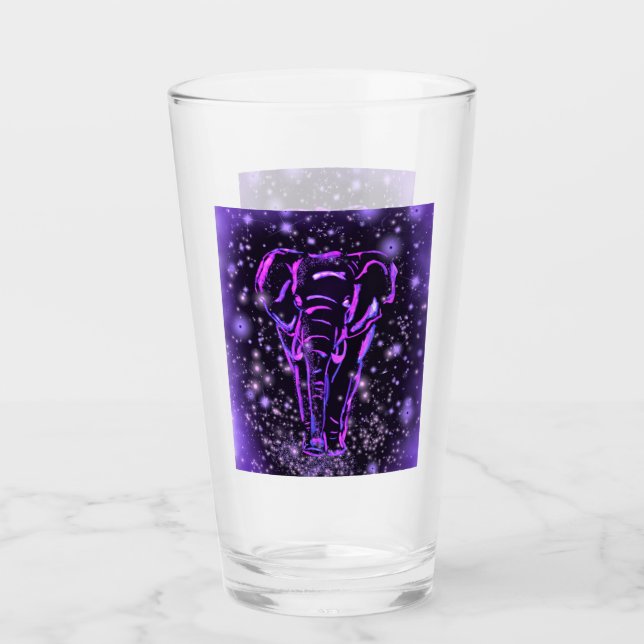 Vidrio de Elefante en Noche Estrellada Rosa Purpúr (Anverso)