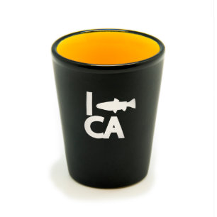 Vidrio de Hilo negro/amarillo mate "I Fish"
