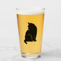 Vidrio de la pinta del gato negro