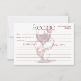 Vidrio de la receta de vino tinto para la novia