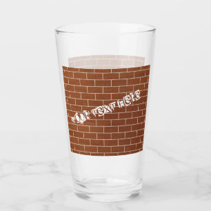 Vidrio de pared de ladrillo con texto Personalizad