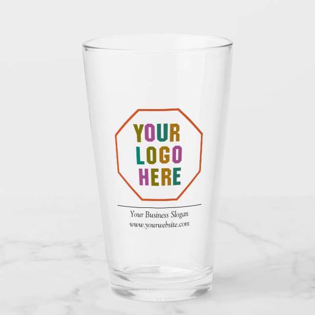 Vidrio de personalizado de 16 oz con el logotipo d (Anverso)